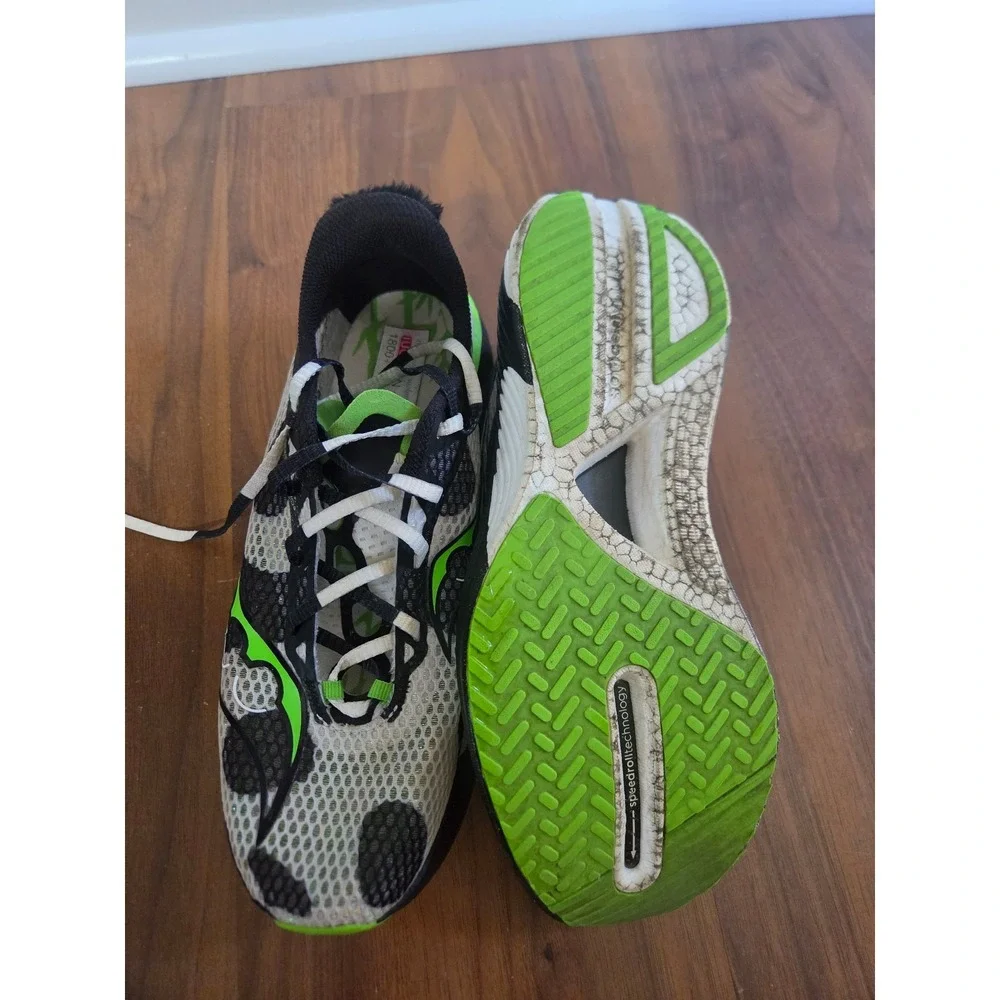 Saucony Endorphin Pro 3 Running Shoes Mens 9 White Black Green Good Panda Carbon